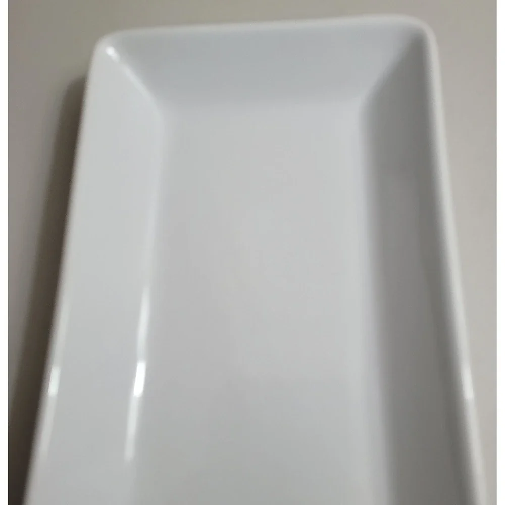 Pampered Chef Simple Additions Rectangular Platter White Ceramic Serving Tray